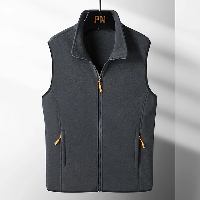 Men's Fleece Vest Polar Fleece Gilet Daily Wear Going out Festival ...