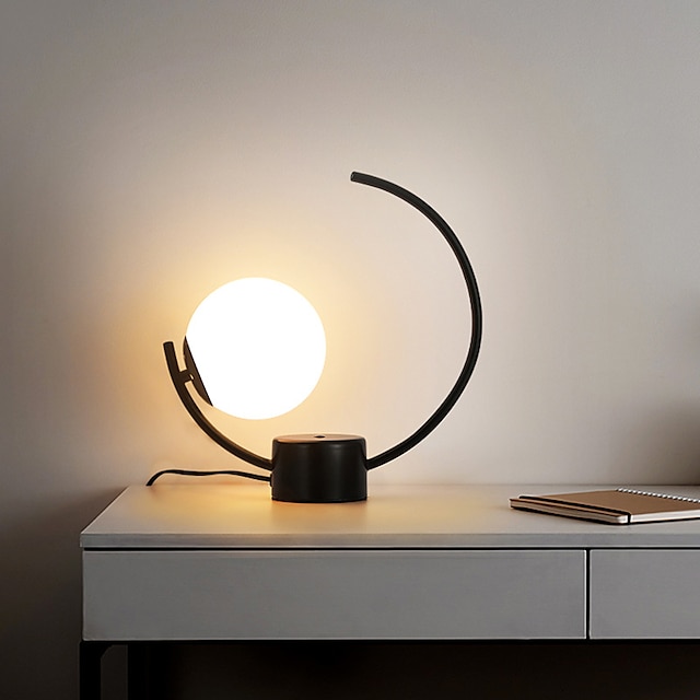  lampada da tavolo a sfera, semplice lampada da tavolo con decorazione di moda camera da letto comodino lampada da tavolo per illuminazione da tavolo per computer