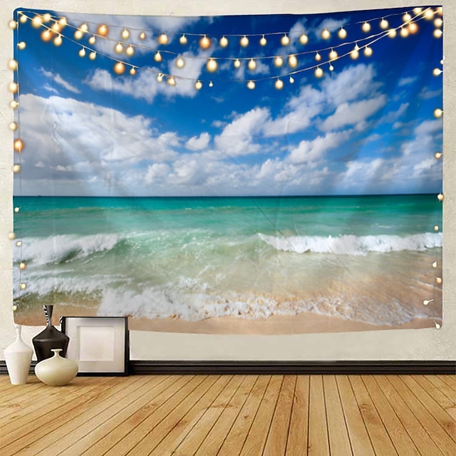  tapisserie murale art décor couverture rideau pique-nique nappe suspendu maison chambre salon dortoir décoration paysage plage mer océan vague sunrise sunrise
