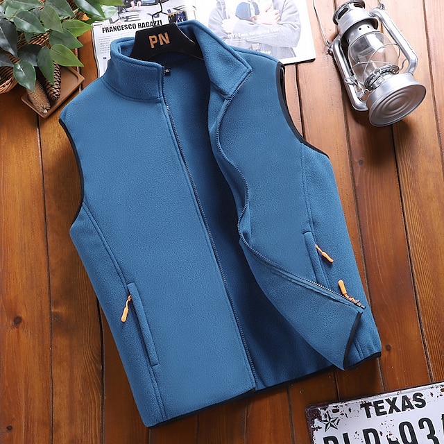 Men's Fleece Vest Polar Fleece Gilet Daily Wear Going out Festival ...