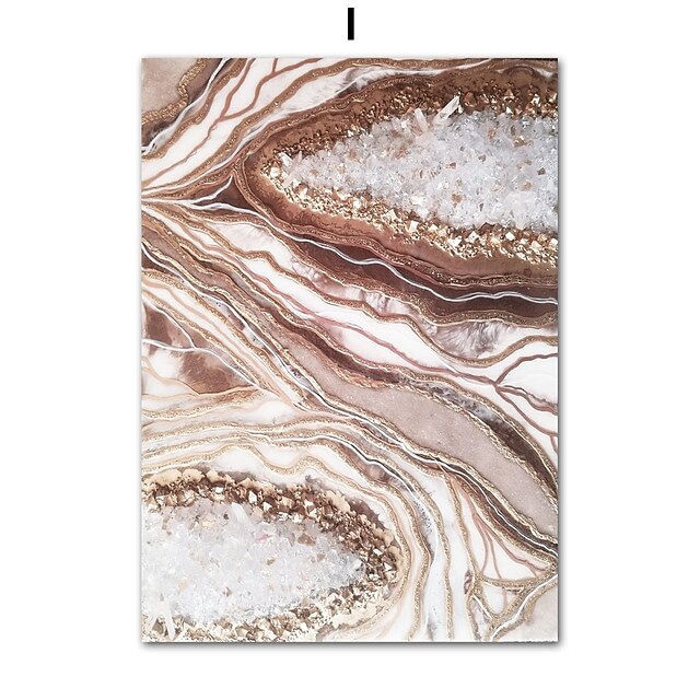 1 Panel Abstract Prints/Posters Luxury Pink Blue Gold Wall Art Modern