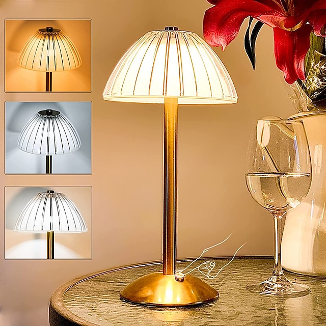  led bordlampe oppladbar restaurantbar vintage med usb-ladeport for dimmerbelysning på soverommet