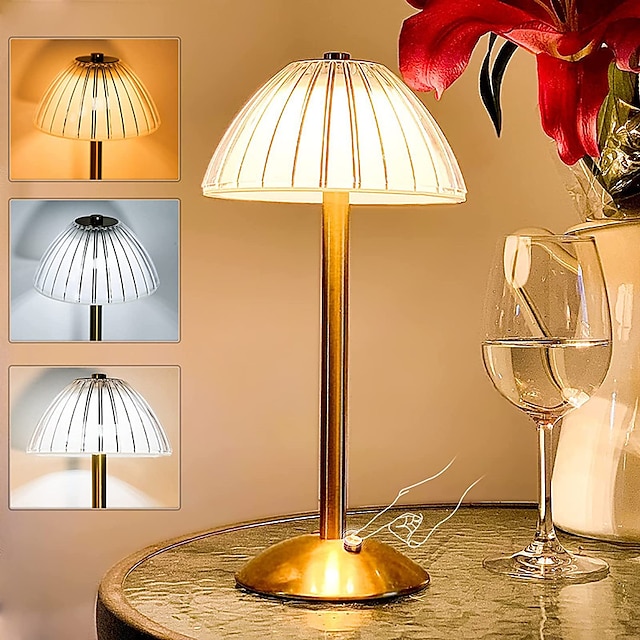  Lampada da tavolo a led ricaricabile bar ristorante vintage con porta di ricarica usb per illuminazione dimmer camera da letto