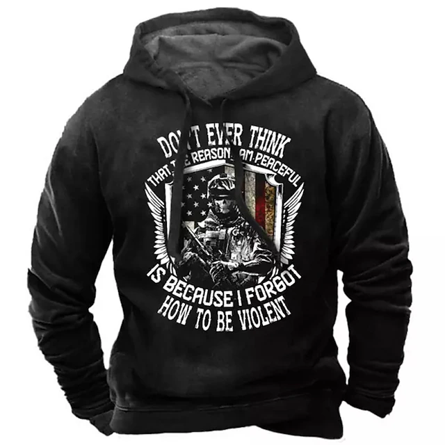 Men's Graphic Prints National Flag Hoodie Hoodies Sweatshirt Streetwear Designer Long Sleeve Hooded Daily Sports Black Navy Blue Print Spring &  Fall Designer3