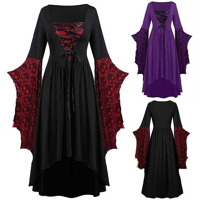 Retro Vintage Punk & Gothic Medieval Dress Masquerade Witches Women's ...