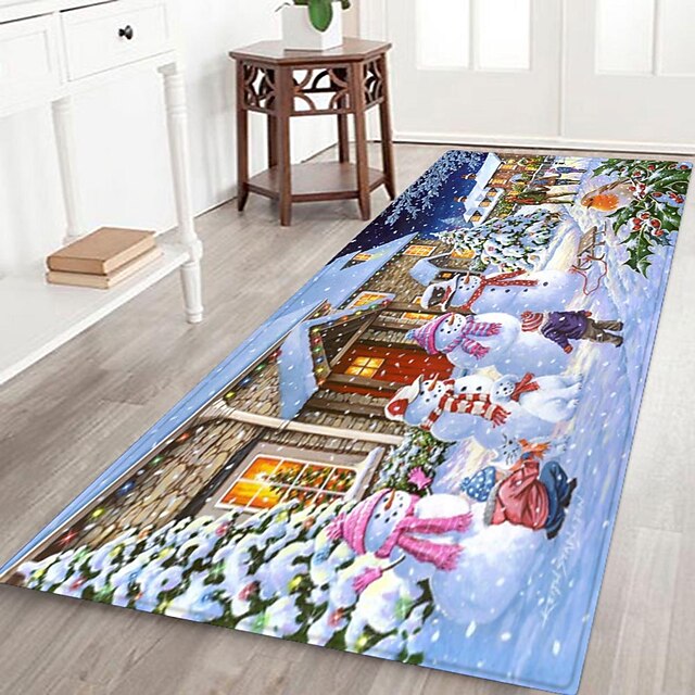 Santa Claus Christmas Floor Mat Tree Xmas Home Decoration Flannel