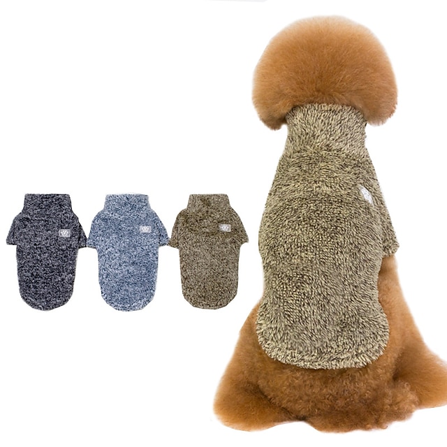  معطف الكلب ، الخريف والشتاء ملابس الكلاب الجديدة عالية الياقة المرجان الصوف ملابس الحيوانات الأليفة الدافئة سميكة سترات الكلب تيدي