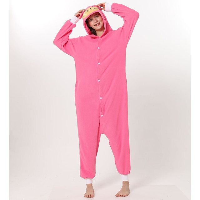  Adults' Kigurumi Pajamas Nightwear Shark Bear Monster Animal Onesie Pajamas Flannel Cosplay For Men and Women Christmas Animal Sleepwear Cartoon