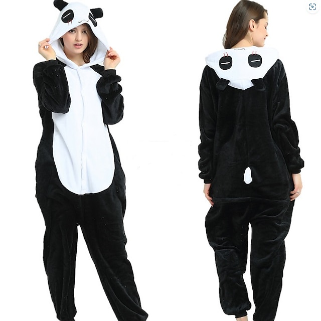  Voksne Kigurumi-pyjamas Nattøj Camouflage Panda Tegneserie Onesie-pyjamas Vedhæng Cosplay Kostumer Polarfleece Cosplay Til Herre Dame Drenge Jul Nattøj Med Dyr Tegneserie
