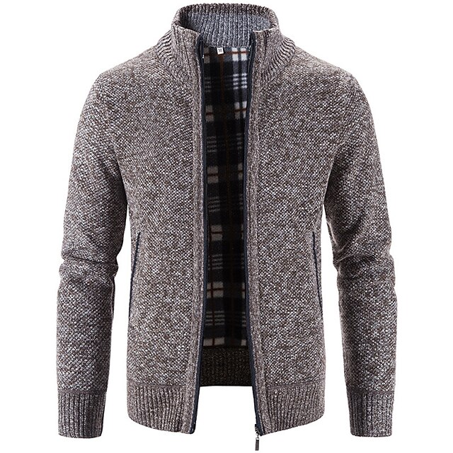 Men's Cardigan Sweater 2021 Fall Winter Thicken Warm Zip Sweater Pullover Stand Collar Cardigan Jacket Slim Casual Sweater Men
