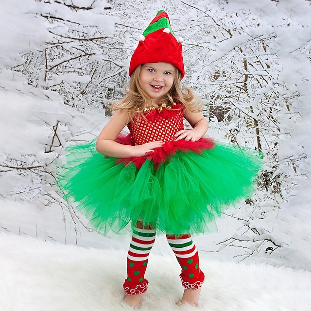  שמלת מסיבה לילדים בנות קו שמלת ביצועים מתנות ירוק אדום מעל הברך תחפושת ללא שרוולים שמלות מתוקות אביב קיץ בכושר רגיל 2-12 שנים