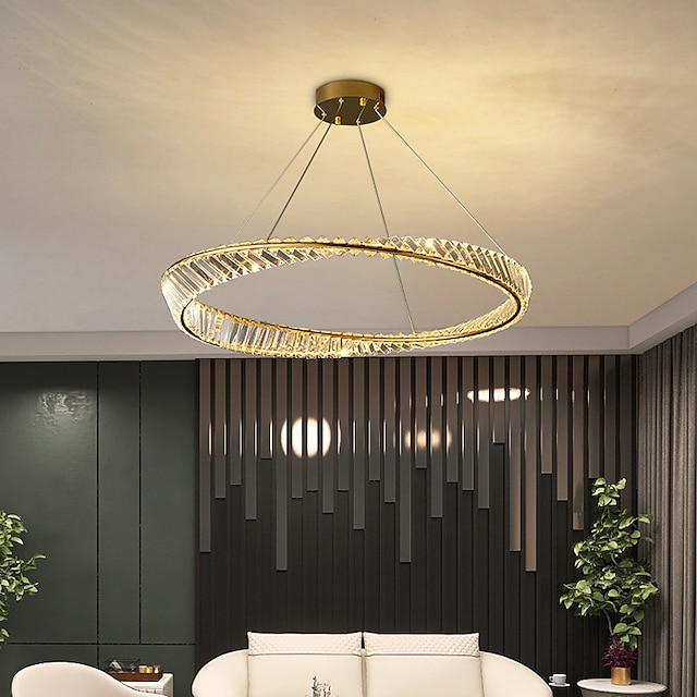  Lámparas colgantes led circle diseño redondo 60/80 cm montaje empotrado 1 luz anillo regulable aluminio acabados pintados lujoso estilo moderno comedor dormitorio lámparas colgantes