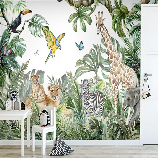 Mural Wallpaper Wall Sticker Covering Print  Peel And Stick  Removable Self Adhesive Cartoon Animal   Pvc / Vinyl Home Decor