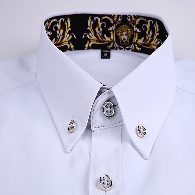 Men's Dress Shirt Button Down Shirt Collared Shirt Black White Red