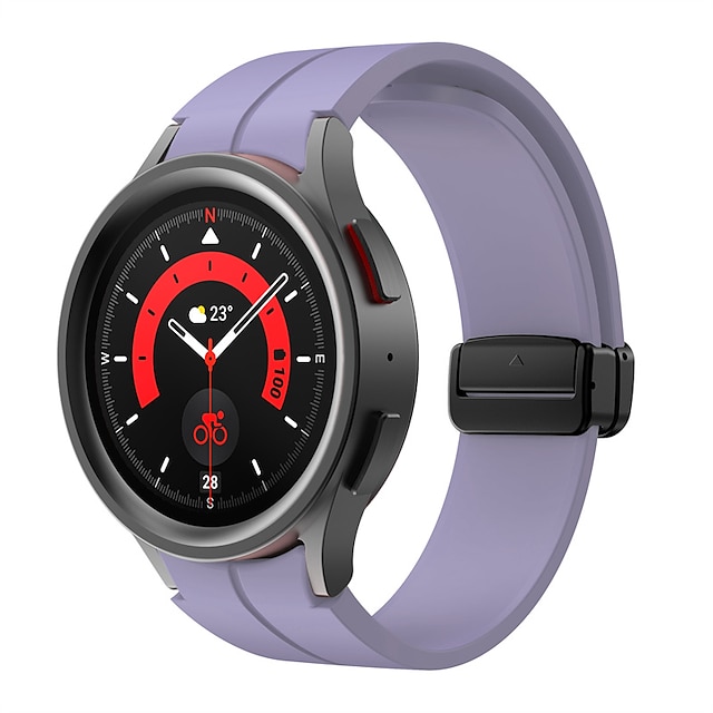  Urrem til Samsung Galaxy Watch 7/6/5/4  40/44mm, Watch 5 Pro 45mm, Watch 6 Classic 43/47mm, Watch 4 Classic 42/46mm Silikone Udskiftning Rem Magnetisk lås Vandtæt Justerbar Sportsrem Armbånd