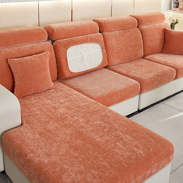  эластичный чехол для подушки сиденья дивана, чехол, эластичный диван, секционное кресло, двухместное кресло, 4 или 3 места, l-образная форма, однотонный, мягкий, прочный, моющийся