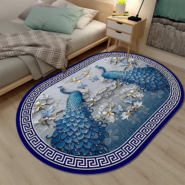  3d oval gulvmatte stue teppe hjem soverom garderobe stue gulvmatte maskinvaskbart teppe