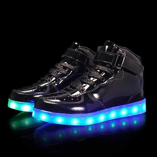 Men's Gold High-Top LED Sneakers - Shiny Light-Up Shoes with ...