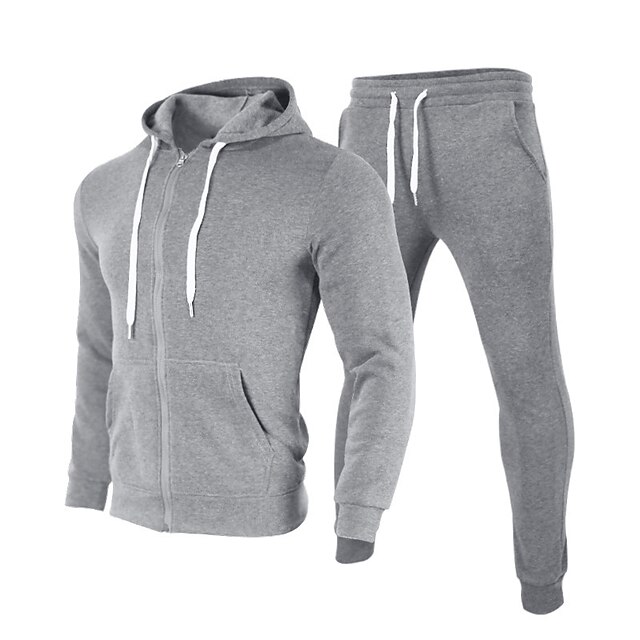  Per uomo Tuta Da Ginnastica Tuta da ginnastica 2 pezzi Zip intera Sportivo Inverno Manica lunga Tenere al caldo Traspirante Traspirazione umidità Fitness Corsa Jogging abbigliamento sportivo