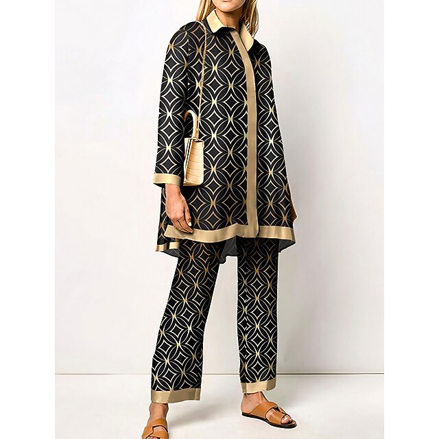 Vintage shirt and one color pants set