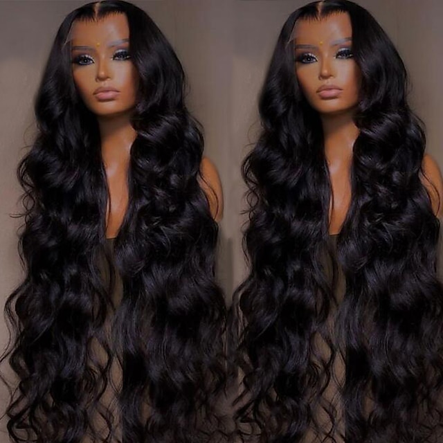  groothandel 100% onbewerkte maagdelijke golvend menselijk haar pruik 13x4 lijmloze lace front pruiken met baby haar pre geplukt volledige transparante kant pruik