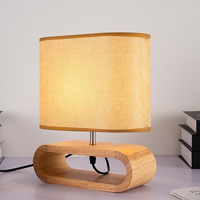  lampe de table de chevet chambre lampe de table d'étude nordique en bois d'intérieur