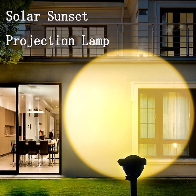  Solar Sunset Spotlights Light Outdoor 2 In 1 Landscape Lawn Light Villa Garden Park Patio Plug Light