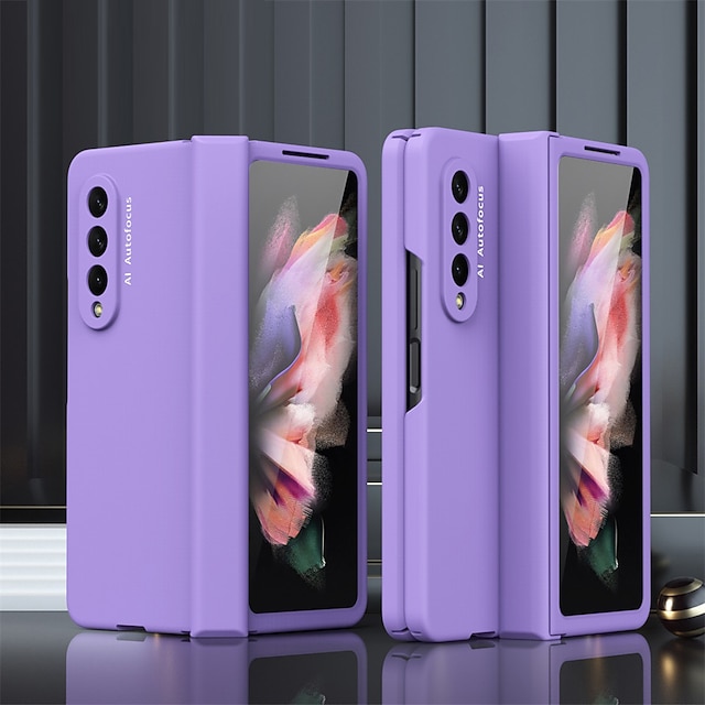  telefono Custodia Per Samsung Galaxy Piegatura a Z 7 Z Fold 5 Z Fold 4 Z Fold 3 Custodia a Flip Cornice antiurto Flip Protezione Completa Tinta unita PC