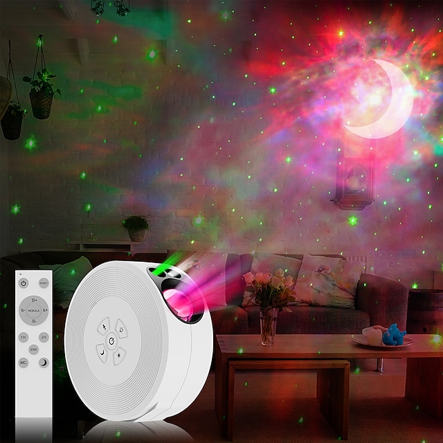  Starry Sky Projector Star Light Voice Music Control Colorful Night Lamp Moon Nebula Projection Bedroom Decoration Home Gift