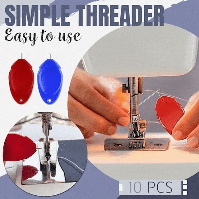  10 unids/set guía para personas mayores enhebrador de aguja dispositivo automático fácil diy máquina de mano hilo de coser punzón accesorio herramienta
