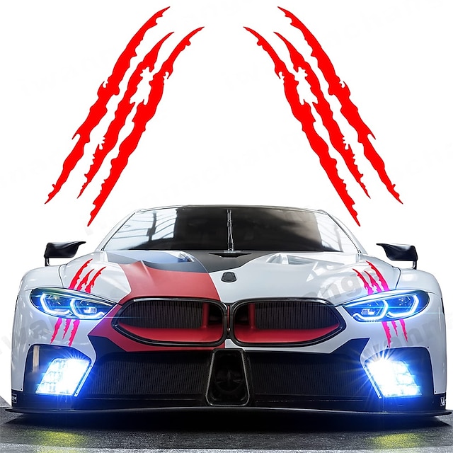  2pcs Monster Claw Marks Headlight Car Sticker Stripes Scratch Decal Vinyl for Sports Cars SUV Pickup Truck Window Motorcycles ect