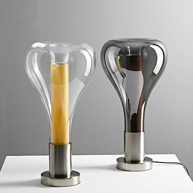  lampe de table lampes de chevet moderne contemporain style nordique pour salle d'étude bureau intérieur métal 110-240v gris blanc