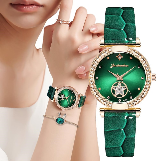  Fashion Women Watches Luxury Diamond Studded Quartz Watch Ladies Leather Bracelet Wristwatches
