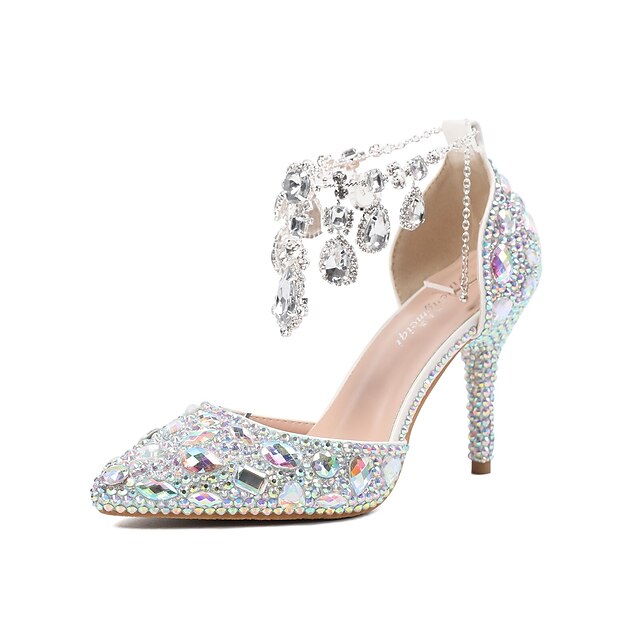 Women's Luxurious Purple Crystal Embellished Wedding Heels with Elegant ...