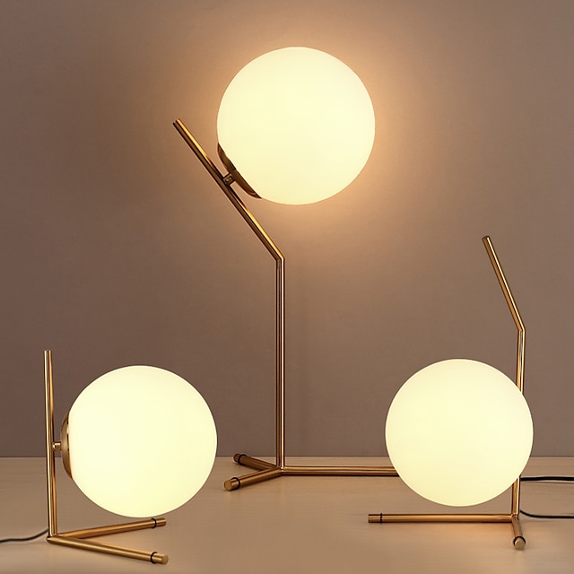 Lampe de table boule design lampe de lecture lampes d'ambiance moderne contemporain alimenté en courant continu pour les magasins cafés bureau laiton 110240v