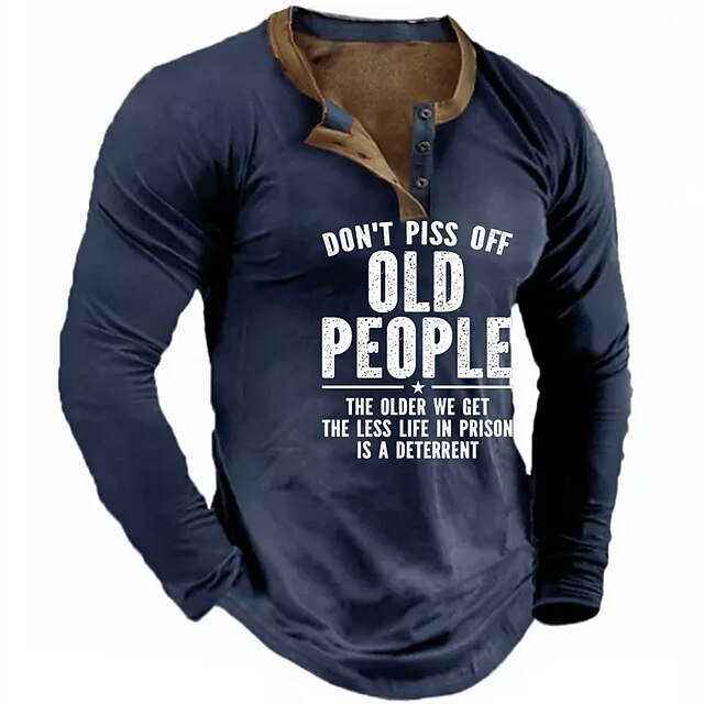 Men's Henley Shirt T shirt Tee Tee Slogan T Shirts Graphic Letter