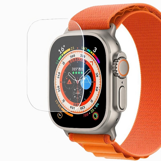  (3 חבילות) מגן מסך זכוכית ל-apple watch ultra 2022 זכוכית מחוסמת מקצה לקצה כיסוי מלא הקל ביותר להתקנה ללא בועות (49 מ
