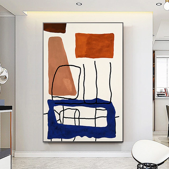 Mintura Handmade Geometric Color Piece Oil Paintings On Canvas Wall Art Decoration Modern Abstract Picture For Home Decor Rolled Frameless Unstretched Painting 10