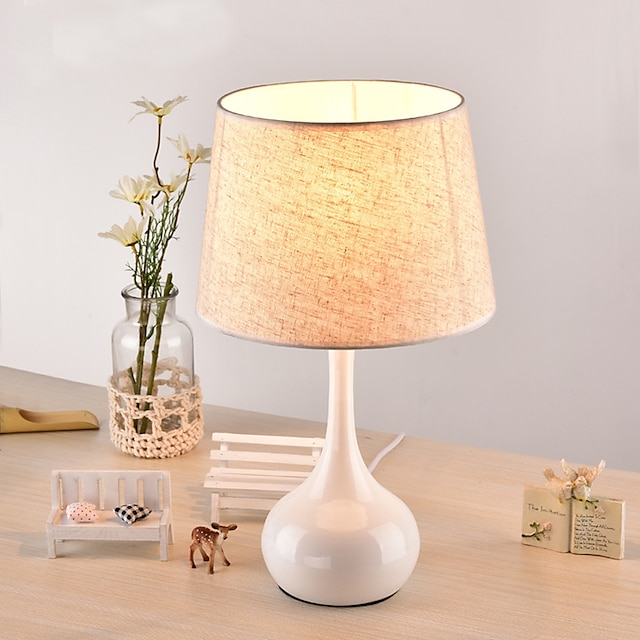  Lampe de table de chevet lampes de bureau pour chambre à coucher, lampe de bureau en tissu minimaliste, lampe de chevet chambre lampe de table d'étude d'hôtel chaleureux