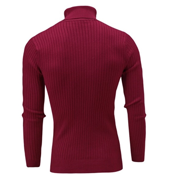 Men's Sweater Turtleneck Sweater Pullover Knit Knitted Braided Solid ...