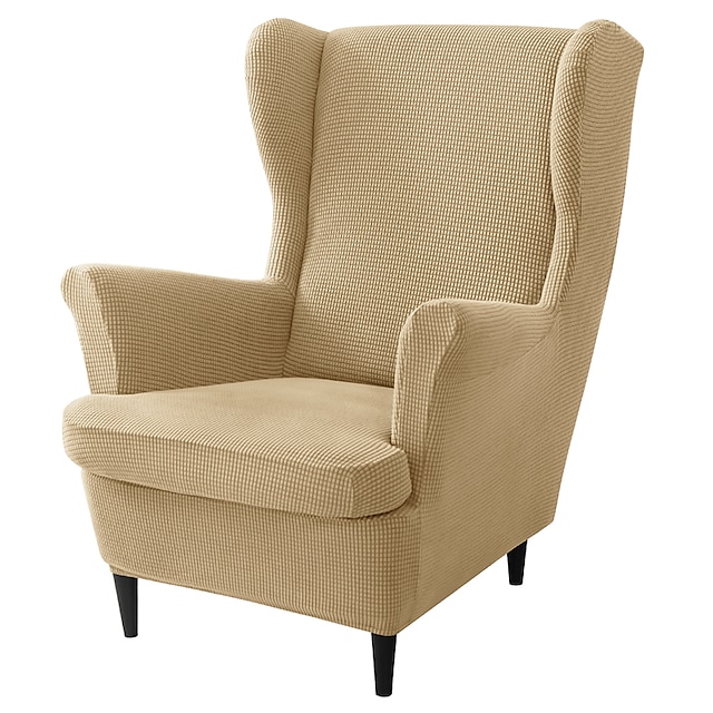 Stretch Wingback Chair Cover Wing Chair Slipcovers With Seat Cushion