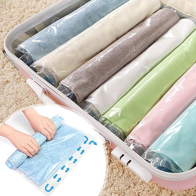 Hand Roll Compression Bag Vacuum Bag AirFree Clothes Luggage Organizer