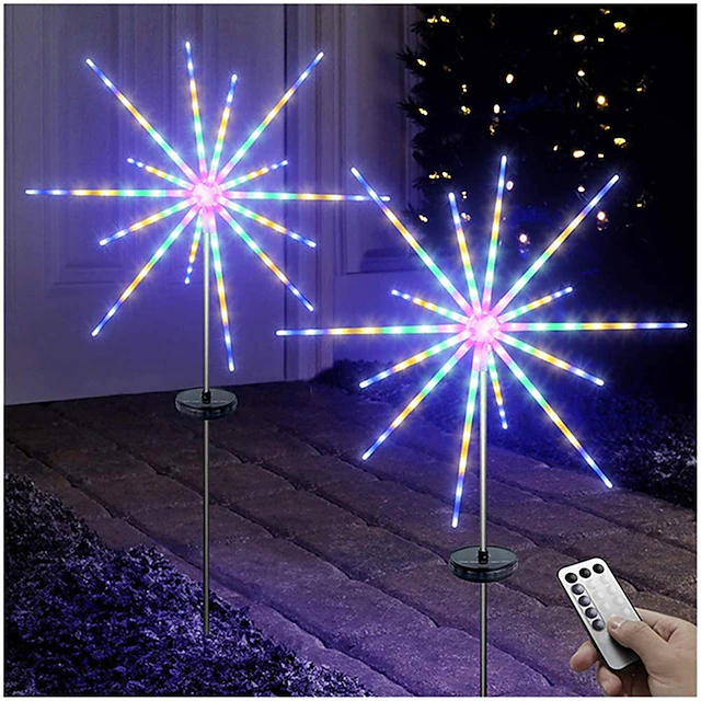 Meteor Solar Path Light 1/2pcs Firework Lights Outdoor Solar Christmas Garden Decorations ...
