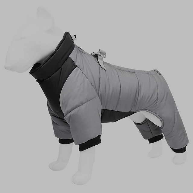  manteau d'hiver pour chien avec jambe d-ring imperméable réfléchissant costume chiot chien veste tenues coupe-vent habit de neige chaud doublé de coton vêtements d'hiver pour petits chiens moyens