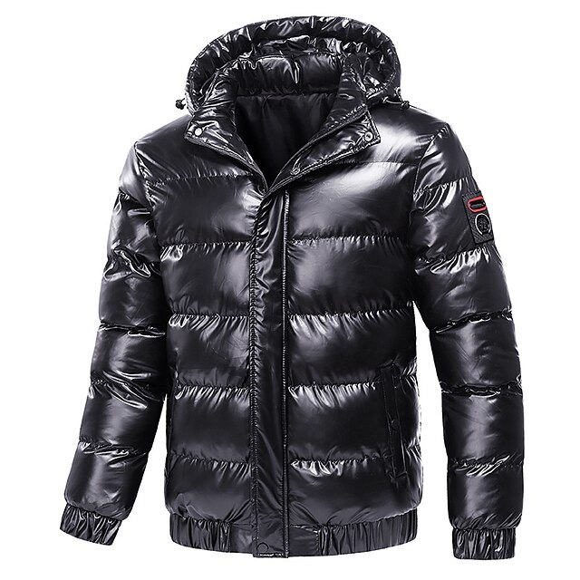 Men's Puffer Jacket Padded Zipper Pocket Outdoor Sport Weekend Warm ...
