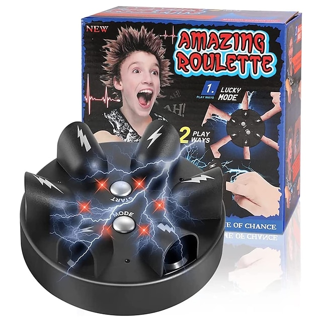  Lie Detector Test Shock Finger Game Shocking Shot Roulette Cogs of Fate Funny Electric Amazing Chance Toy Hand Buzzer Games Kids Adults Family Party