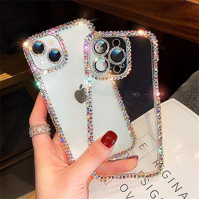  Phone Case For iPhone 15 Pro Max Plus iPhone 14 13 12 11 Pro Max Plus Crystal Clear Non-Yellowing Shockproof Rhinestone Silica Gel Silicone
