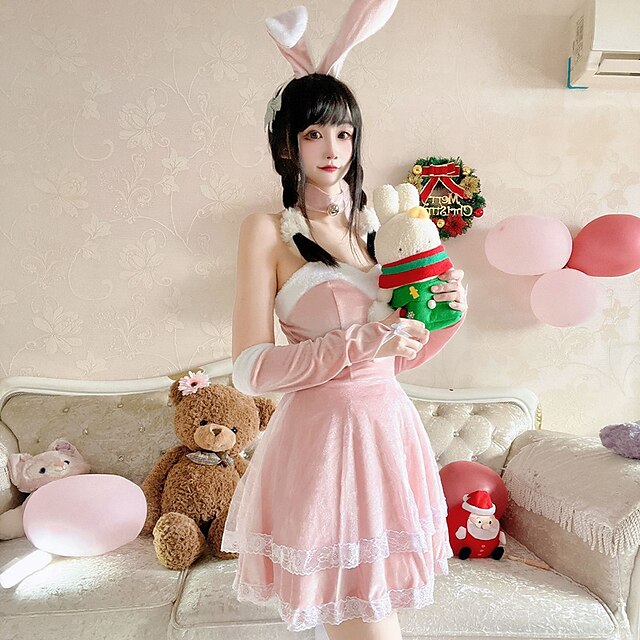 Menina Rosa Bunny shawl capuz cloak furry vestido mulheres Natal Roupas de  Limpeza Santa Claus Cosplay roupas - China Santa Claus e decoração de  férias preço