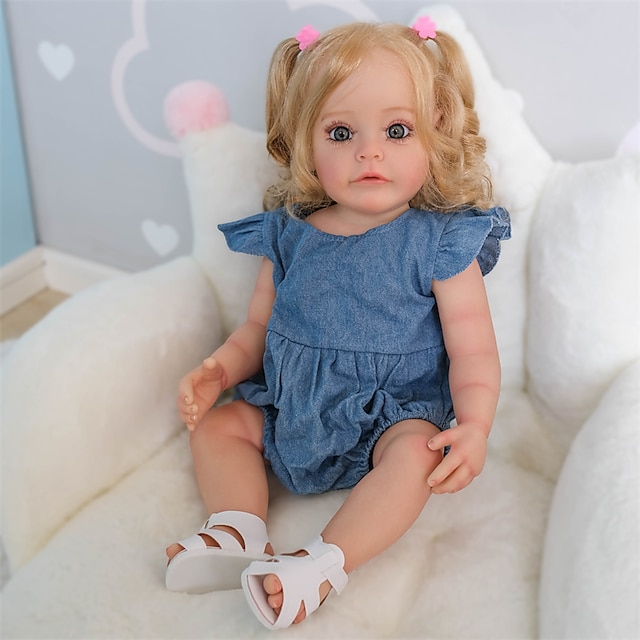  55cm 22palcová znovuzrozená panenka batolecí holčička Sue-sue celotělová silikonová voděodolná koupací hračka ručně detailní barva s 3D vzhledem viditelných žilek