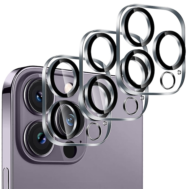  3 Pack Camera Lens Protector For Apple iPhone 15 Pro Max Plus iPhone 14 Pro Max iPhone 13 iPhone 12 iPhone 11 Tempered Glass 9H Hardness High Definition Scratch Proof
